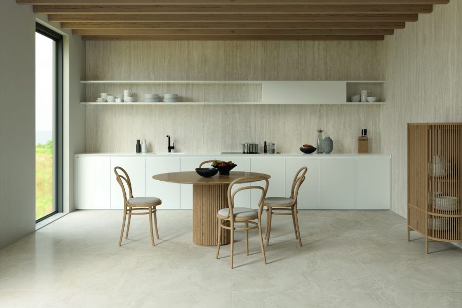 Unique Travertine White Vein Cut-Minimal Nat Amb Cucina